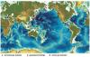 Gashydrat-Funde im Ozean und auf dem Land. Die blauen Punkte zeigen die Vorkommen, an deren Entdeckung Kieler Wissenschaftler beteiligt waren.
Foto: Leibniz-Institut für Meereswissenschaften (IFM-GEOMAR)